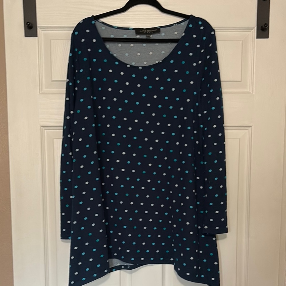 Lane Bryant Blue Long Sleeve Boxy Tunic